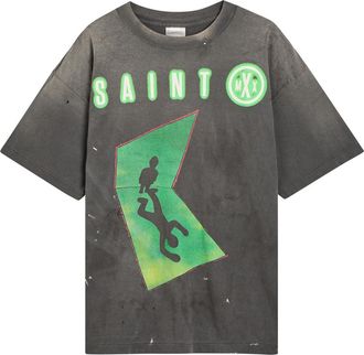 Saint Mxxxxxx Saint Mxxxxxx Files Printed Cotton T-shirt - Black - Xxl