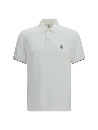 Brunello Cucinelli White Shirt Collar Polo