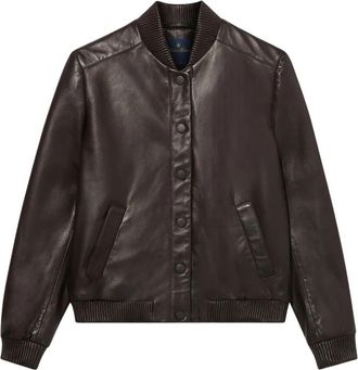Brooks Brothers Su&egrave;de Bomberjack - Dames - Leren en Su&egrave;de Jassen - Bruin - S - Su&egrave;de - Jassen