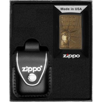 OEM Juego De Regalo De Encendedores Zippo Liberty & Flag N.&deg; 3