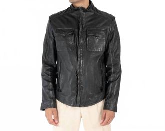 Mauritius Cove-3 Rf Leather Jacket In Vintage Black