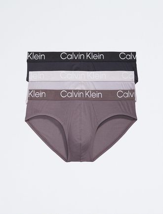 Calvin Klein Mens Ultra-Soft Modern 3-Pack Hip Brief - Multi - XL
