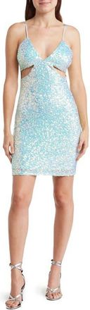 Jump Apparel Sequin Side Cutout Minidress in Mint at Nordstrom, Size 11