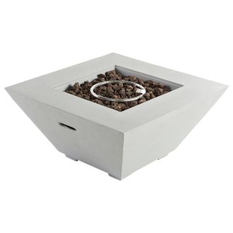 Beliani Brasero De Jard&iacute;n Patio Grc Quemador De Acero Inoxidable Gas Propano Gris Claro Katmai