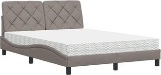 vidaXL Vidaxl - Cama Con Colch&oacute;n Tela Gris Taupe 120x200 Cm