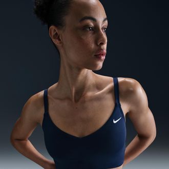 Nike Womens Swim Effortless Essential V-Neck Midkini in Blue | NESSF241-440