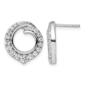 Diamond2Deal 14K White Gold 1 ct Lab Grown Diamond Circle Stud Earrings VS Clarity, G-H Color