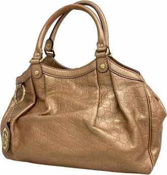 Gucci Pink Leather Tote Bag (Pre-Owned)