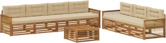 vidaXL Conjunto De Sof&aacute;s De Exterior 8 Uds. Natural Y Beige Vidaxl