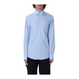 HUGO BOSS Heren, Overhemden, Blauw, Maat: S Katoen