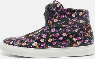Versace Multicolor Printed Leather Medusa Strap High Top Sneakers