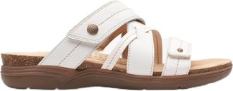 Clarks Womens April Willow Slide Sandal, White Leather, 6 UK