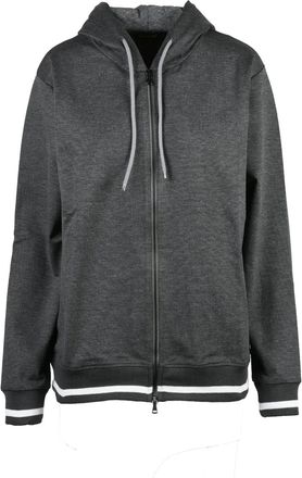 Officina 36 Grey Zip-Up Viscose-Blend Hoodie
