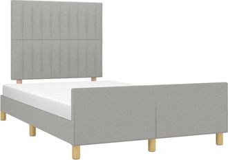 vidaXL Estructura De Cama Sin Colch&oacute;n Tela Gris Claro 120x200 Cm Vidaxl