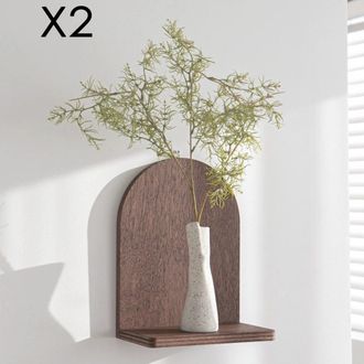 Dmora Estante Ussassai, 2 Estantes, Estructura En Tono Natural, 16x26x9h Cm Marr&oacute;n Natural