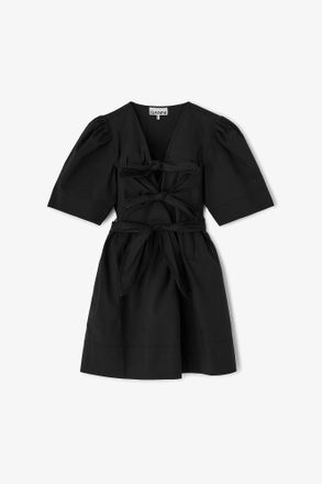 Ganni Black Cotton Mini Dress - Size 10/12 Organic