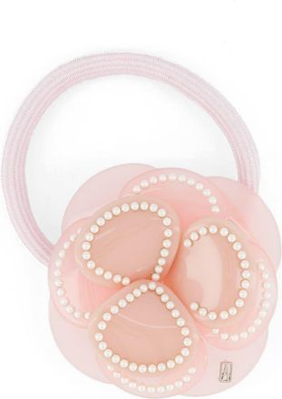 Alexandre de Paris Camelia Acetate Hair Tie in Pink at Nordstrom
