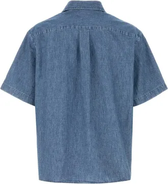 Valentino Garavani Mens Denim Shirt Mediumbluedenim Exterior: Cotton Camicie