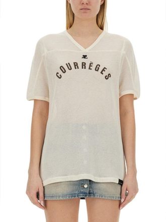 Courrèges Sporty V-Neck T-Shirt