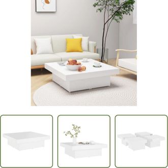 vidaXL Tavolino in legno - Tavolino da Salotto Bianco 90x90x28 cm in Legno Multistrato