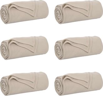vidaXL Mantitas De Sof&aacute; 6 Uds. Beige 200 X 150 Cm 2.61 Kg Lana Vidaxl