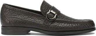 Ferragamo Loafers met gesp met textuur - Bruin