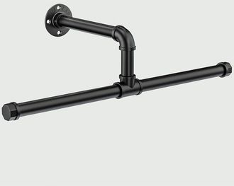 OEM Porte-manteau Mural - Tubo De Hierro Negro - 50 Cm - Estilo Industrial R&uacute;stico - 1 Unidad