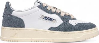 Autry Vintage-ge&iuml;nspireerde Lage Sneakers Wit/Grijs - Dames - Sneakers - Veelkleurig - 39 EU - Leer - Schoenen