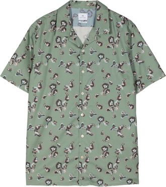 Paul Smith graphic-print organic cotton shirt - men - Organic Cotton - L - Green