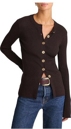 Madewell Merino Stretch Button Longline Aria Jack Womens Sweater Molasses : LG (Womens 10-12), Silk/Wool