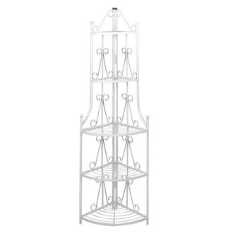 vidaXL Estante De Planta De Esquina Blanco Vidaxl