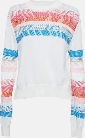 Peter Pilotto White Patterned Knit Full Sleeve Sweater