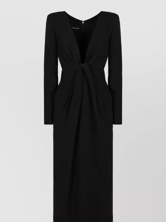 Emporio Armani knotted v-neck midi dress