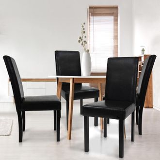 IDMarket Lote De 4 Sillas De Comedor Hannah Negras