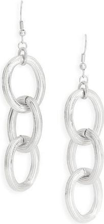 Karine Sultan Ridged Link Drop Earrings in Silver at Nordstrom Rack