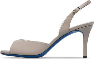 Loriblu Sandalen van lakleer - Dames - Sandalen met hakken - Beige - 39 EU - Leer - Schoenen