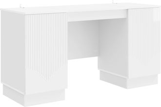 vidaXL Escritorio Brillante 142,5 X 50 X 75 Cm Madera De Ingenier&iacute;a Vidaxl