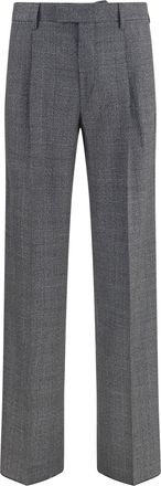 Lardini Mens Tailored Cotton-Blend Pants Grey Polyester Trousers