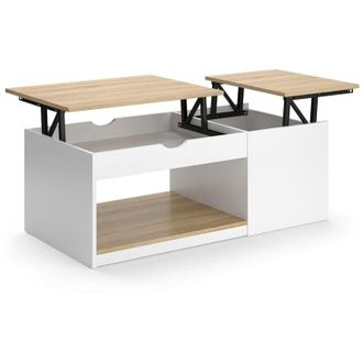 Vicco Tavolino Avela, Bianco/Sonoma, 55 x 110 cm, Vicco