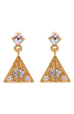 Girls Crew x Harry Potter Deathly Hallows Drop Earrings in Gold at Nordstrom