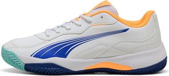 Puma Unisex NOVA Smash Tennis Shoe, White-Vivid Blue-Heat FIRE Black, 8 UK