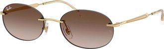 Ray-Ban Stijlvolle zonnebril in bruin verloop - unisex - Zonnebrillen - Geel - 54 MM - Accessoires