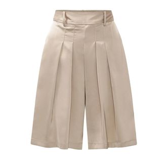 Karmamia Bermuda Shorts - Dames - Korte Broeken - Beige - XS - Leer - Korte Broeken