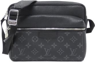 Louis Vuitton Taigarama Black Coated Canvas Leather Shoulder Bag (Pre-Owned)