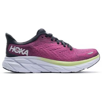 Hoka One One Hoka Clifton 8 Textile Womens Lace Up Trainers - Blue Graphite Ibis Rose - Size:UK 6.5