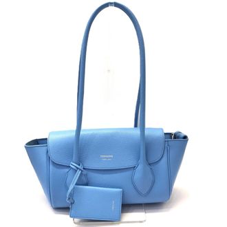 Ferragamo Blue Leather Tote Bag (Pre-Owned)