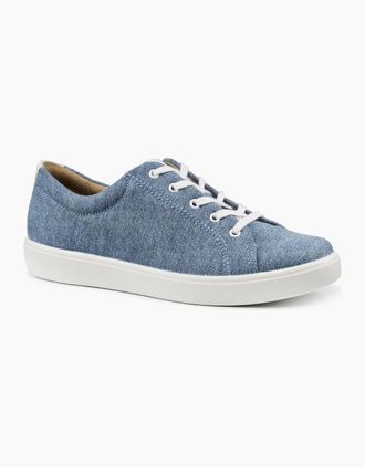Hotter Womens Molly Womens Wide Fit Trainers - Light Denim Canvas - Size: 5.5