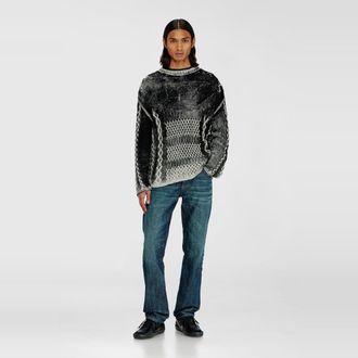 Diesel Treated cable-knit jumper - Knitwear - Man - Multicolor