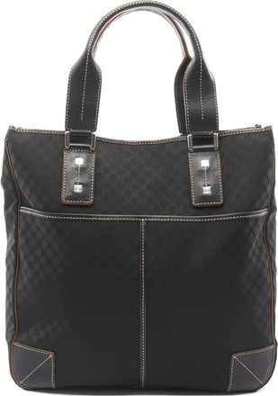 Celine 2000s Macadam canvas tote bag - women - Canvas/Leather - One Size - Black