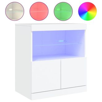 Berkfield Home Sideboard with LED Lights White 60x37x67 cm | Size: 60 x 37 x 67 cm